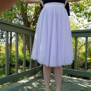 Lavender Tulle Midi Skirt